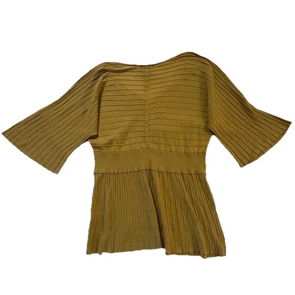 Women’s Top Xl Apostrophe Ribbed Knit Shimmer Boho Cottagecore . 2 Defects - Picture 2 of 8